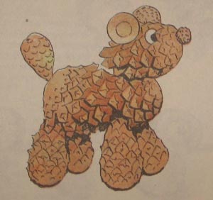 собачка из шишек