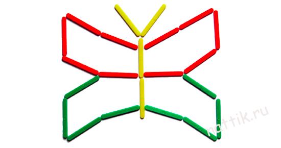 бабочка из палочек для счета
