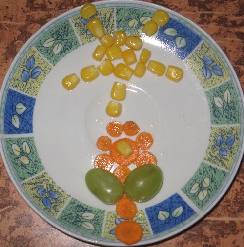 солнце и цветок кукуруза и морковь