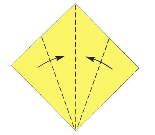 линии сгиба желтого квадрата