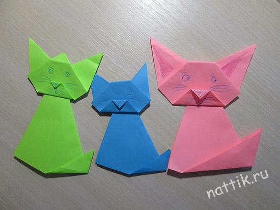 поделки цветные коты из бумаги