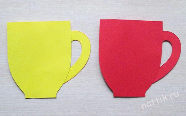 желтая и красная чашка из бумаги