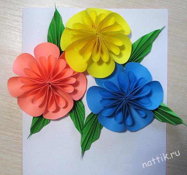 открытка с цветами своими руками